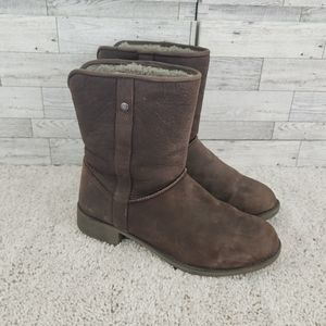 ABEO Dark Brown Burlington Suede Leather Slip on Winter Insolated Boot